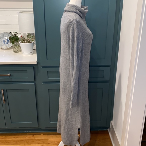 NWOT Lulus Sheerah Grey Turtleneck Midi Sweater Dress - Picture 7 of 10
